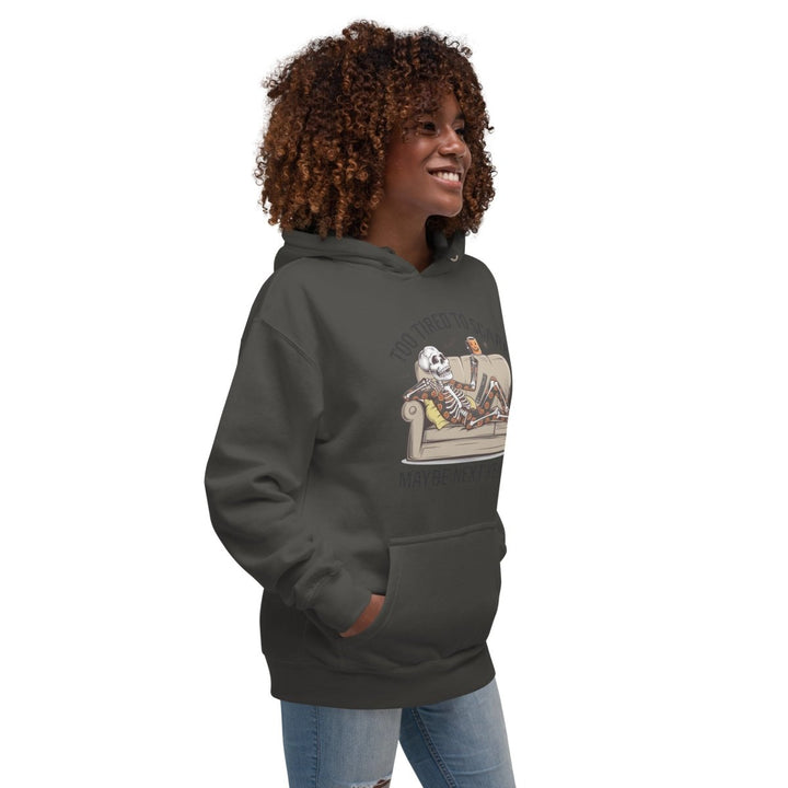 Too Tired to Scare Graphic Hoodie - Dusty Rose - S - ArtyKoala