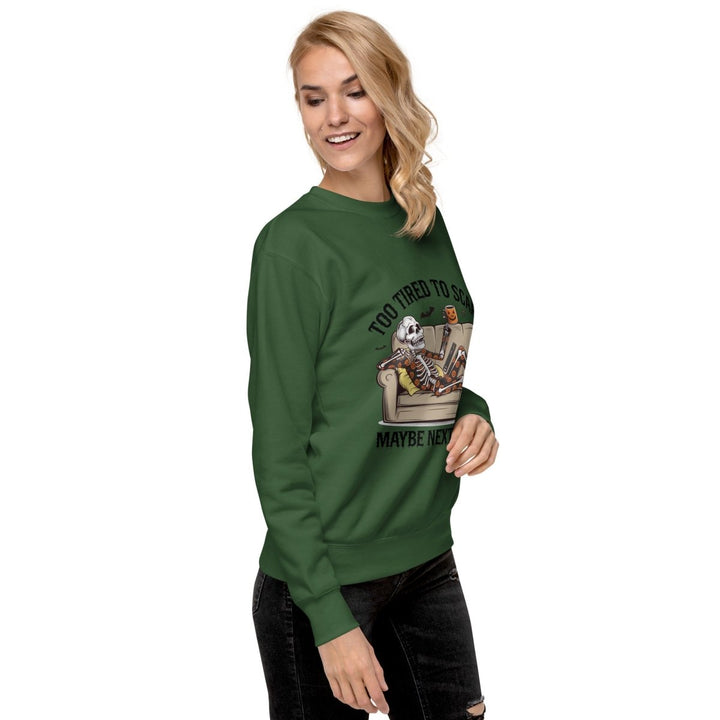Too Tired to Scare Graphic Sweatshirt - White - S - ArtyKoala