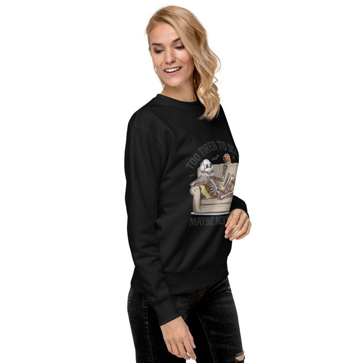 Too Tired to Scare Graphic Sweatshirt - White - S - ArtyKoala