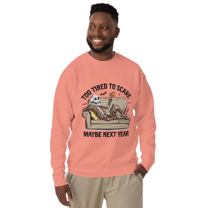 Too Tired to Scare Graphic Sweatshirt - White - S - ArtyKoala