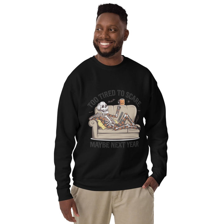 Too Tired to Scare Graphic Sweatshirt - White - S - ArtyKoala