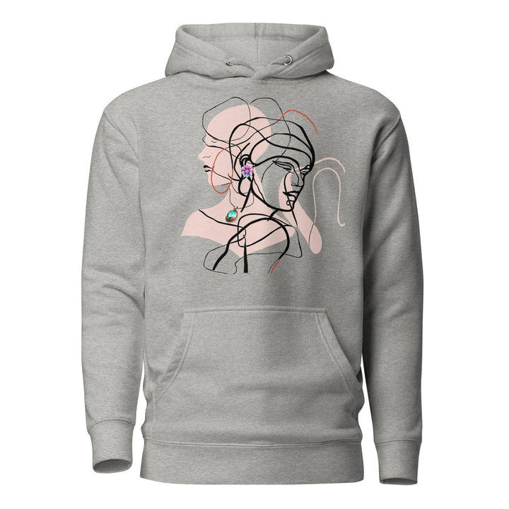 Two Interwined Women Unisex Premium Hoodie - Carbon Grey / S - ArtyKoala