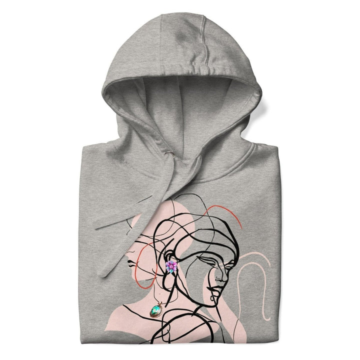 Two Interwined Women Unisex Premium Hoodie - Sky Blue - S - ArtyKoala