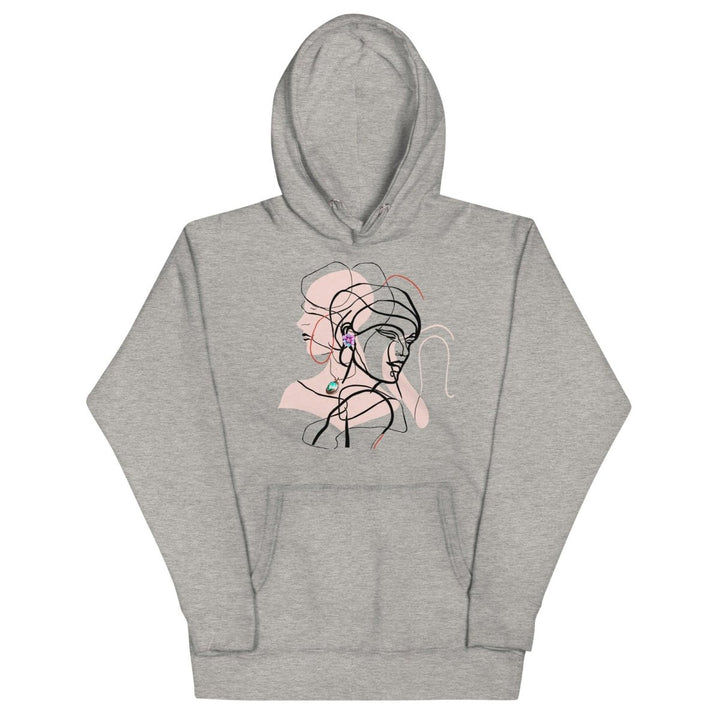 Two Interwined Women Unisex Premium Hoodie - Sky Blue - S - ArtyKoala