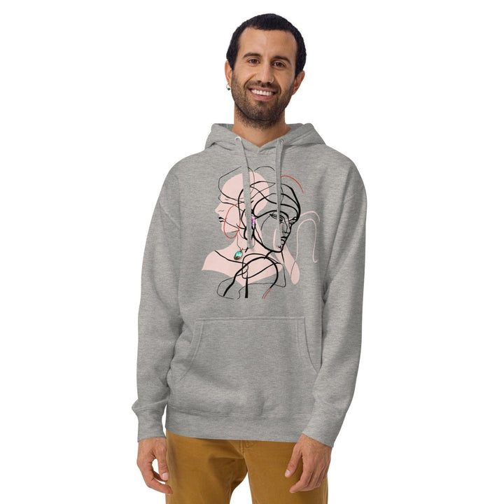 Two Interwined Women Unisex Premium Hoodie - Dusty Rose - S - ArtyKoala