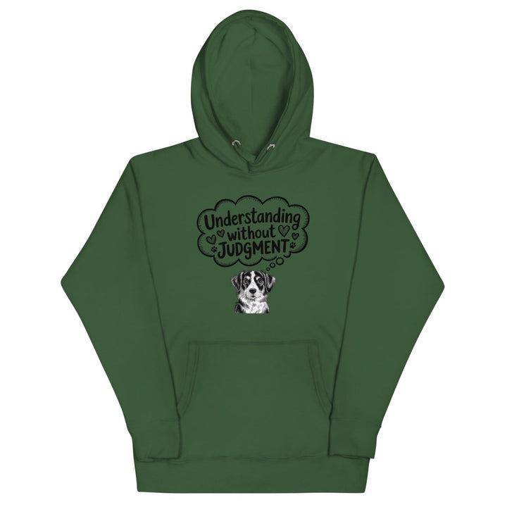 Understanding Without Judgment Graphic Hoodie - Forest Green - S - ArtyKoala