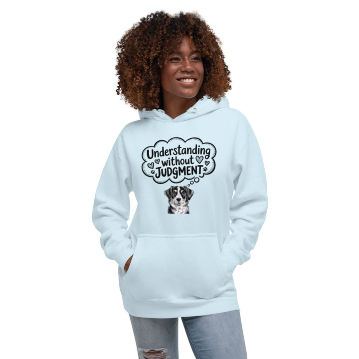Understanding Without Judgment Graphic Hoodie - Sky Blue - S - ArtyKoala