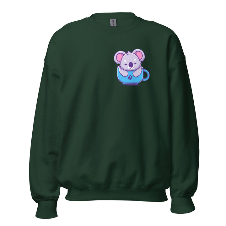 Koala Sleeping in a Cup Unisex Premium Sweatshirt - Forest Green / S - ArtyKoala