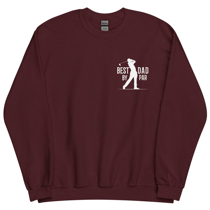 Best Dad By Par White Man Premium Sweatshirt - Maroon / S - ArtyKoala