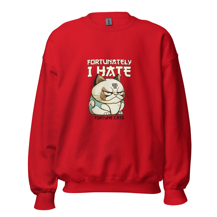 Fortunately I Hate Unisex Premium Sweatshirt - Red / S - ArtyKoala