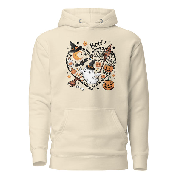 I Love BOO Halloween Unisex Premium Hoodie - ArtyKoala