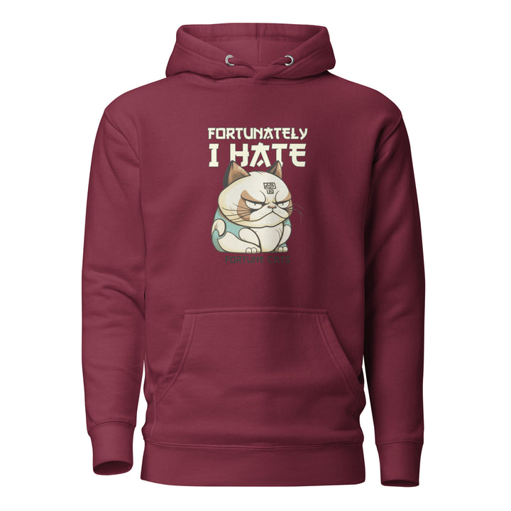 Fortunately I Hate Unisex Premium Hoodie - Maroon / S - ArtyKoala