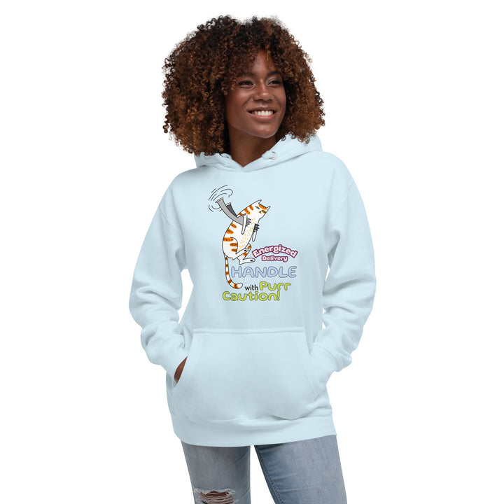 Cat Deliver Premium Cotton Unisex Hoodie - Sky Blue / S - ArtyKoala