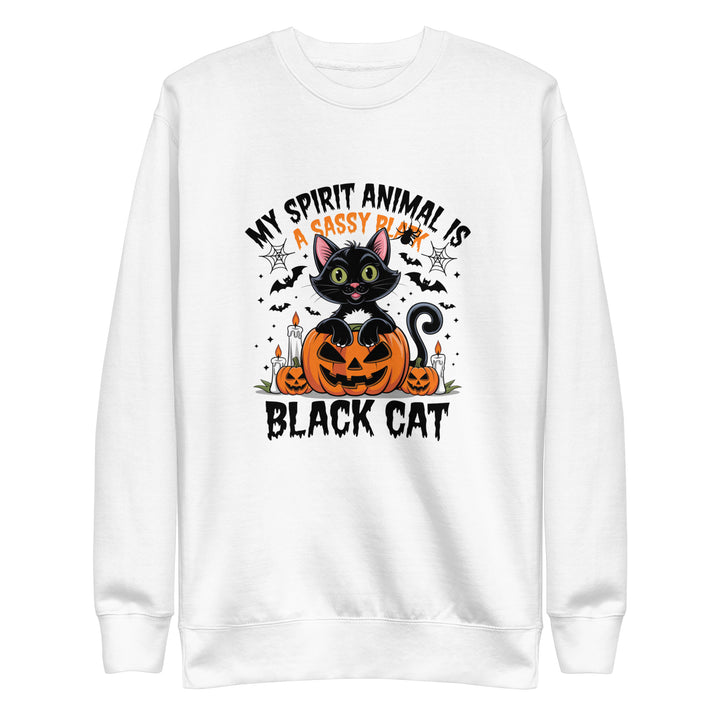 My Animal Spirit is Black Cat Unisex Premium Sweatshirt - White / S - ArtyKoala