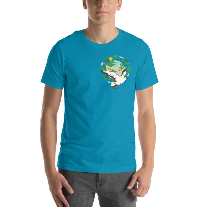 Green World Gull Man Premium T-shirt - ArtyKoala