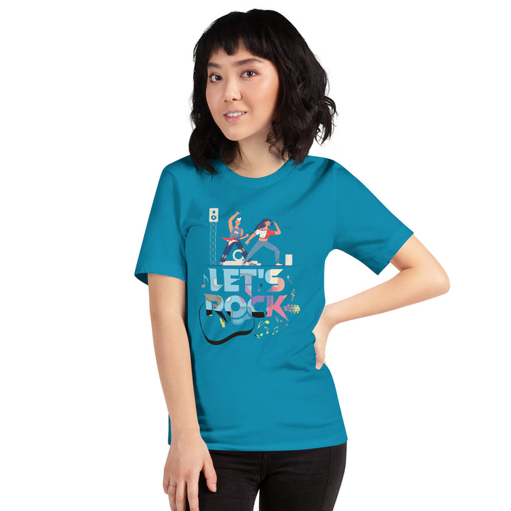 Let's Rock Premium Cotton Unisex T-shirt - Aqua / S - ArtyKoala