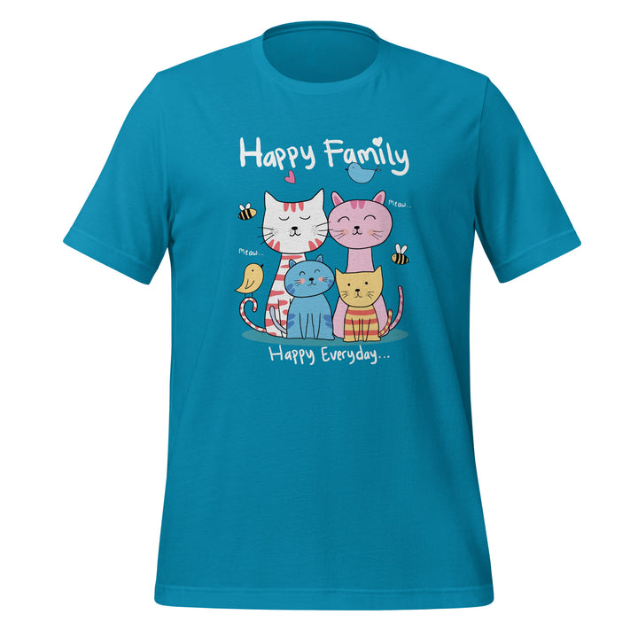 Happy Family Premium Unisex T-shirt - Aqua / S - ArtyKoala