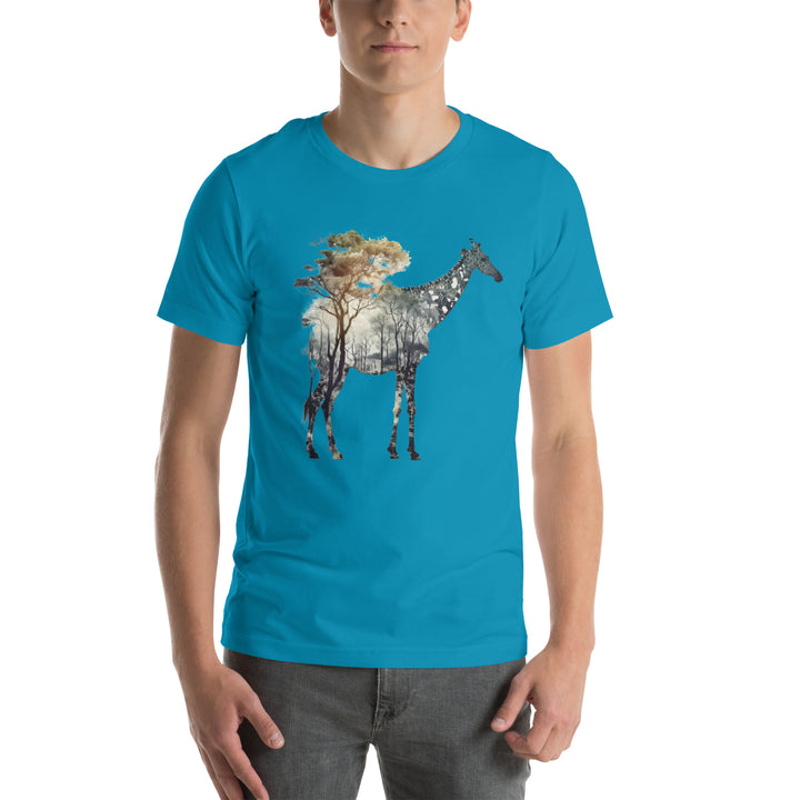 Giraffe and Nature Premium Unisex T-shirt - ArtyKoala