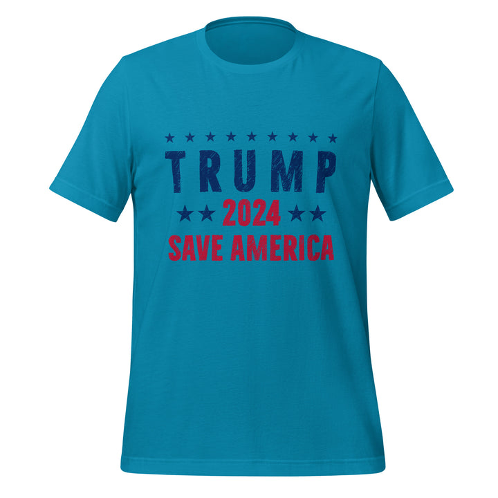 Save America 2024 Trump Unisex T-shirt - Aqua / S - ArtyKoala