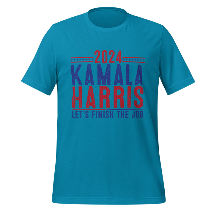 Let's Finish The Job Kamala Harris Unisex T-shirt - Aqua / S - ArtyKoala