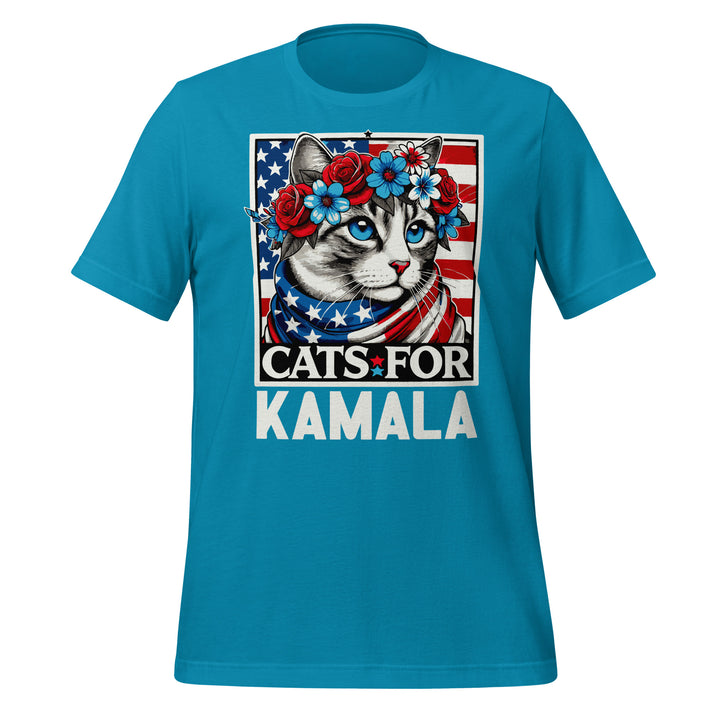 Cats For Kamala Unisex t-shirt - Aqua / S - ArtyKoala