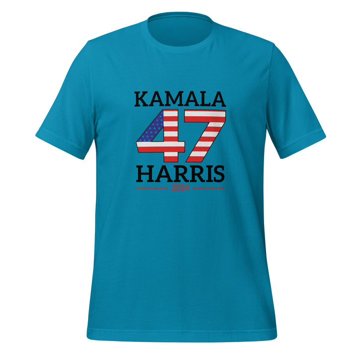 Kamala 47 Harris Unisex T-shirt - Aqua / S - ArtyKoala