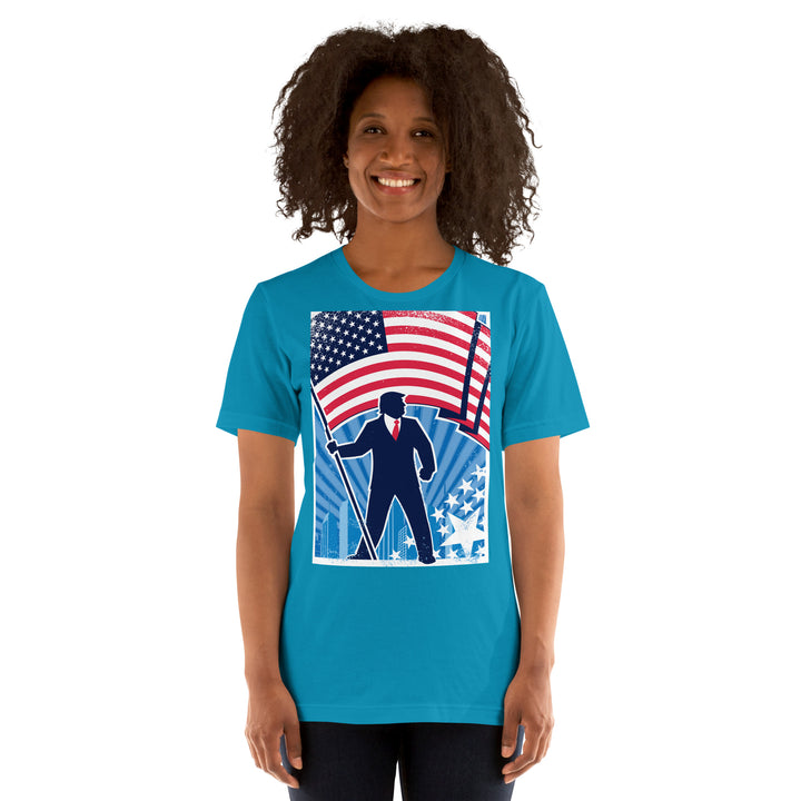 Trump USA Background Vertical Unisex T-shirt - ArtyKoala