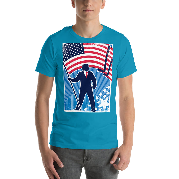 Trump USA Background Vertical Unisex T-shirt - ArtyKoala