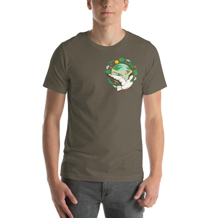 Green World Gull Man Premium T-shirt - ArtyKoala