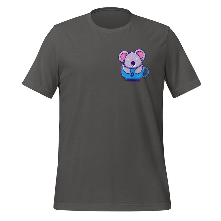 Koala Sleeping in a Cup Unisex Premium T-shirt - Asphalt / S - ArtyKoala