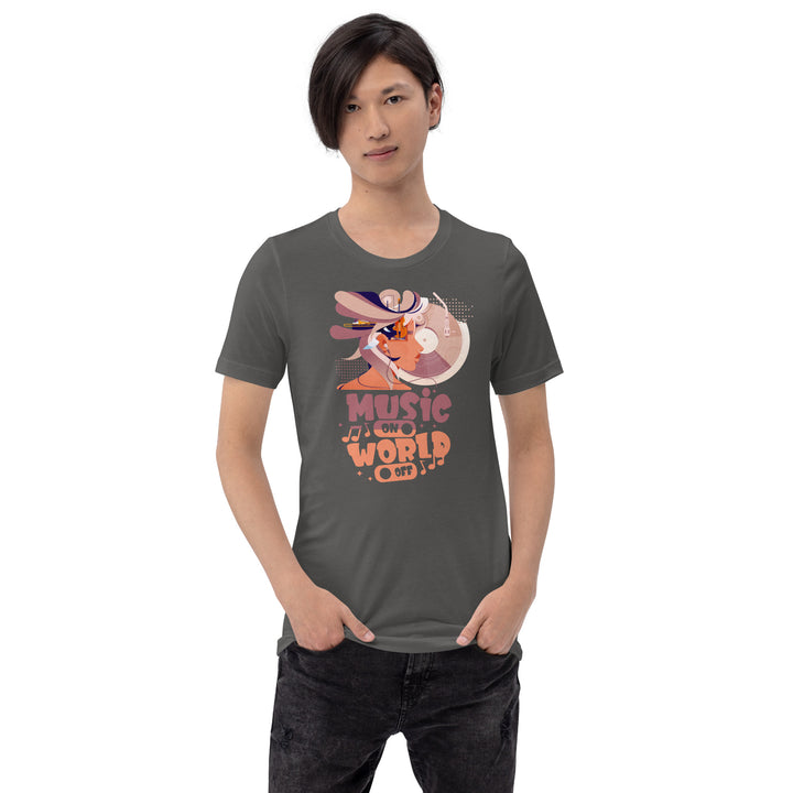 Music on World off Premium Cotton Unisex T-shirt - ArtyKoala