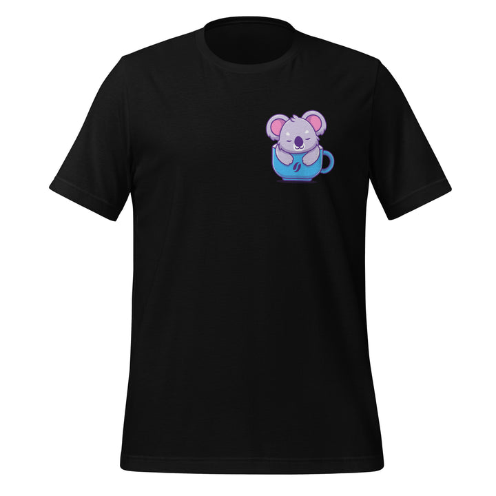 Koala Sleeping in a Cup Unisex Premium T-shirt - Black / S - ArtyKoala