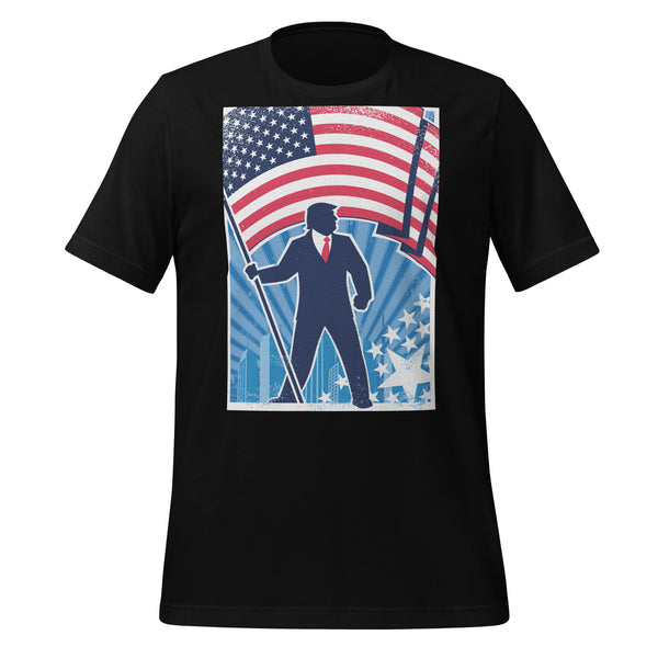 Trump USA Background Vertical Unisex T-shirt - Black / S - ArtyKoala