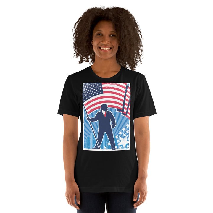 Trump USA Background Vertical Unisex T-shirt - ArtyKoala