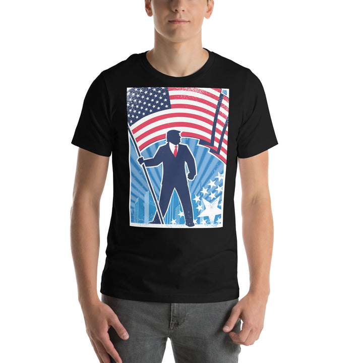 Trump USA Background Vertical Unisex T-shirt - ArtyKoala