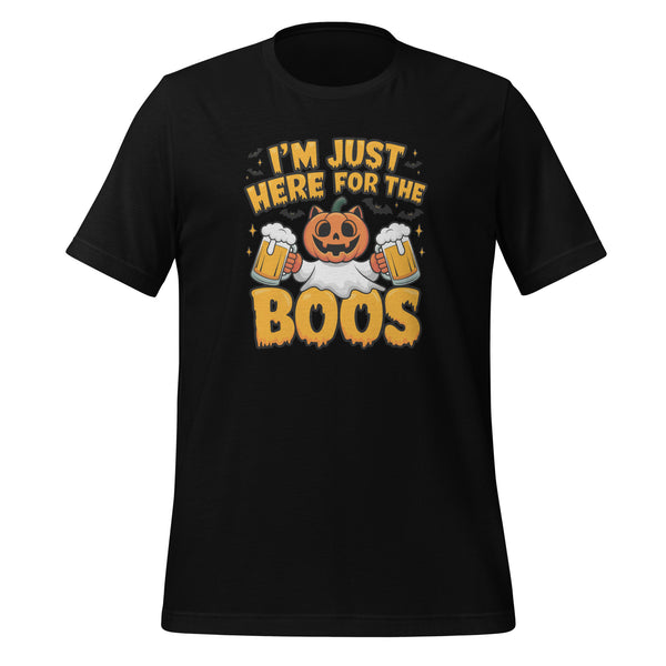 I Just Here for BOO Premium Cotton Unisex Halloween T-shirt - Black / S - ArtyKoala