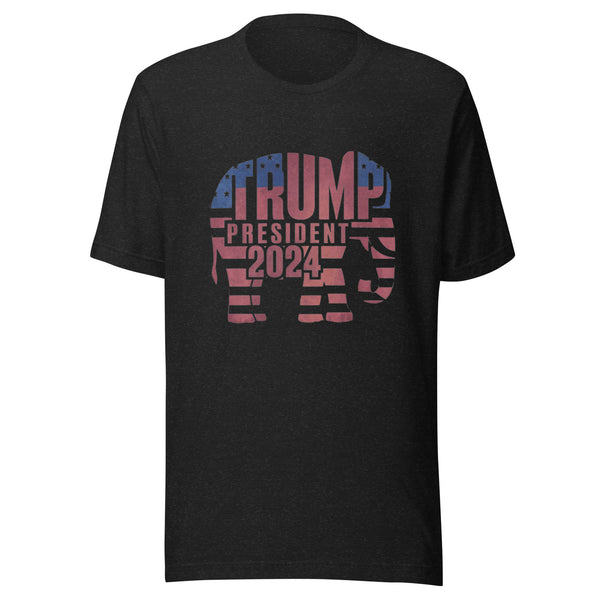 Trump President 24 Unisex T-shirt - Black Heather / S - ArtyKoala