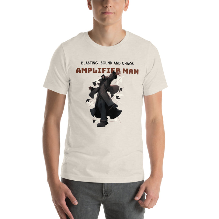 Amplifier Man Unisex Premium T-shirt - Heather Dust / S - ArtyKoala