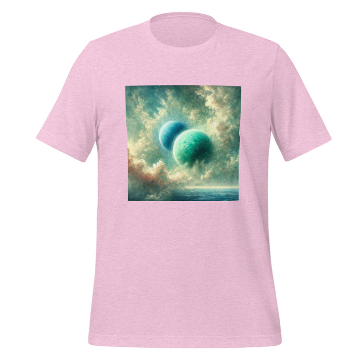 Green Twin Planets Premium Unisex T-shirt - Heather Prism Lilac / S - ArtyKoala