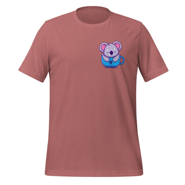 Koala Sleeping in a Cup Unisex Premium T-shirt - Mauve / S - ArtyKoala