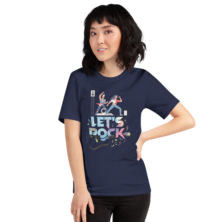 Let's Rock Premium Cotton Unisex T-shirt - Navy / S - ArtyKoala