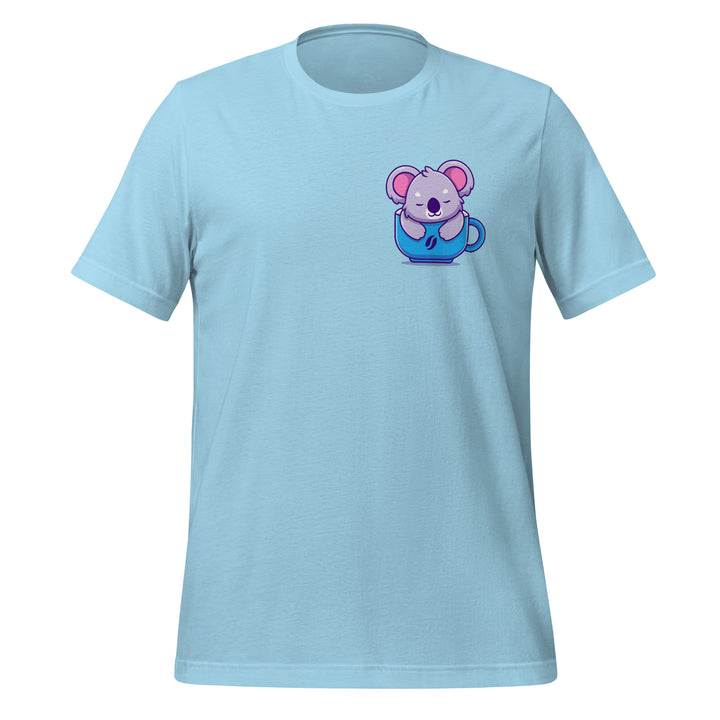 Koala Sleeping in a Cup Unisex Premium T-shirt - Ocean Blue / S - ArtyKoala