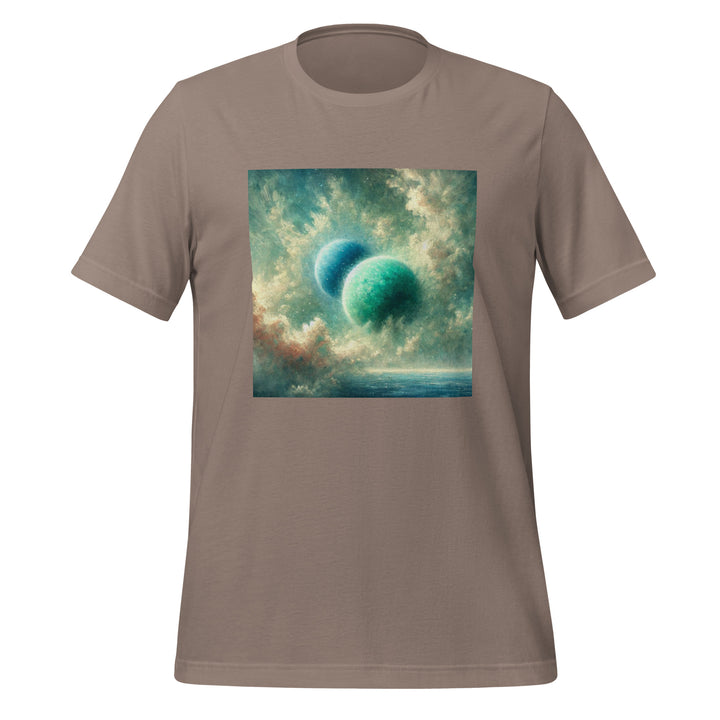 Green Twin Planets Premium Unisex T-shirt - Pebble / S - ArtyKoala