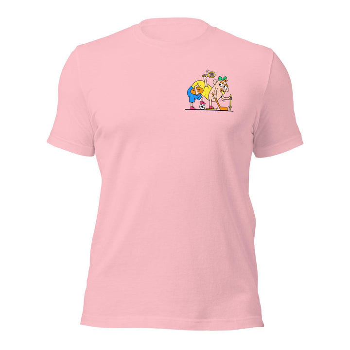 Playing Sports Man Premium T-shirt - Pink / S - ArtyKoala