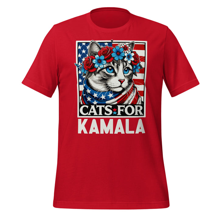 Cats For Kamala Unisex t-shirt - Red / S - ArtyKoala