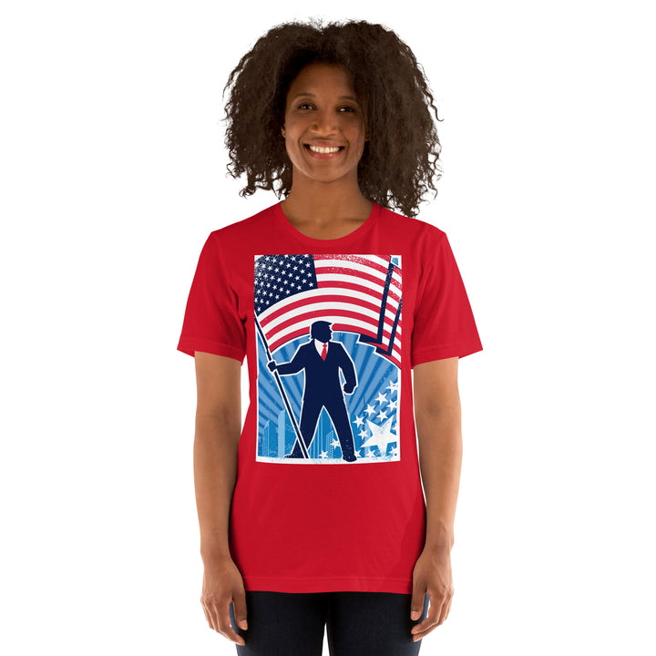 Trump USA Background Vertical Unisex T-shirt - ArtyKoala