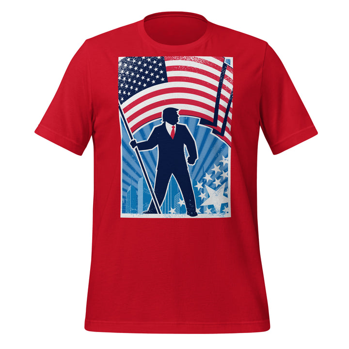 Trump USA Background Vertical Unisex T-shirt - Red / S - ArtyKoala