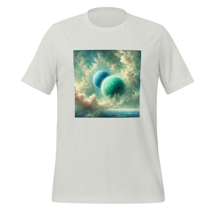 Green Twin Planets Premium Unisex T-shirt - Silver / S - ArtyKoala