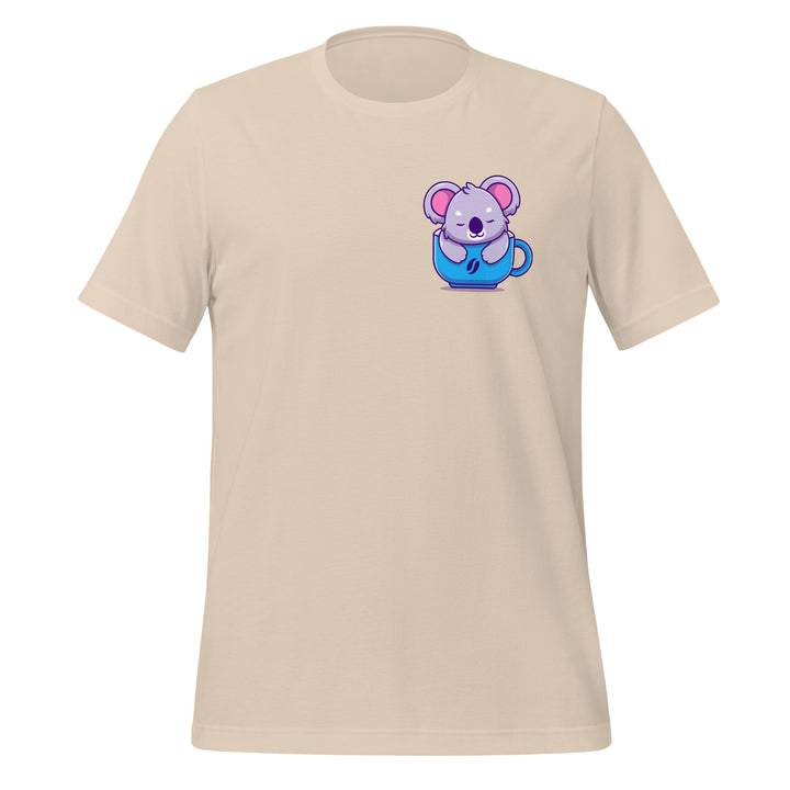 Koala Sleeping in a Cup Unisex Premium T-shirt - Soft Cream / S - ArtyKoala