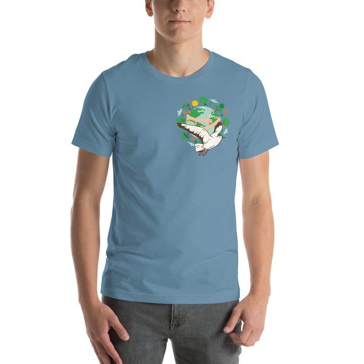 Green World Gull Man Premium T-shirt - ArtyKoala